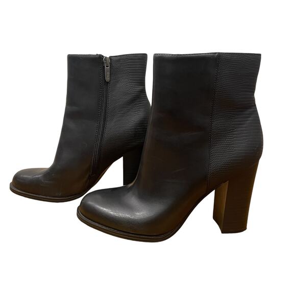 Circus by Sam Edelman Rollins Black Croc Embossed Leather Bootie Size 8.5 - Picture 6 of 8